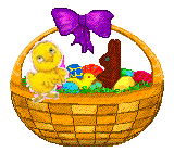 Gif animé Pâques poussins panier